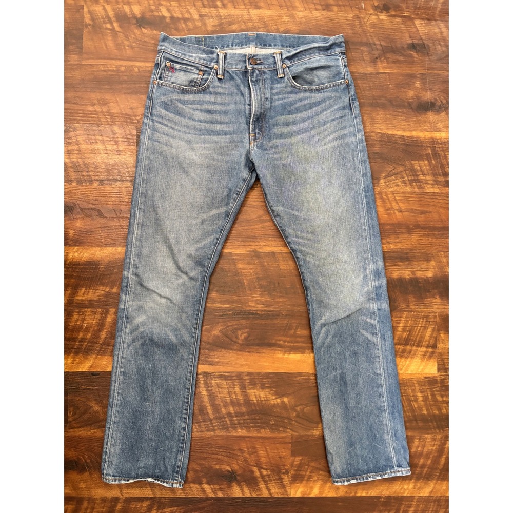 Polo Ralph Lauren Jeans Mens 34x32 Blue Slim Straight Fit Cotton Casual Preppy